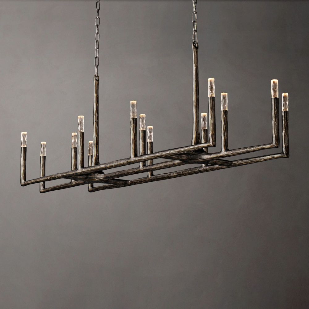 Thaddeus Forged Linear Chandelier 72"