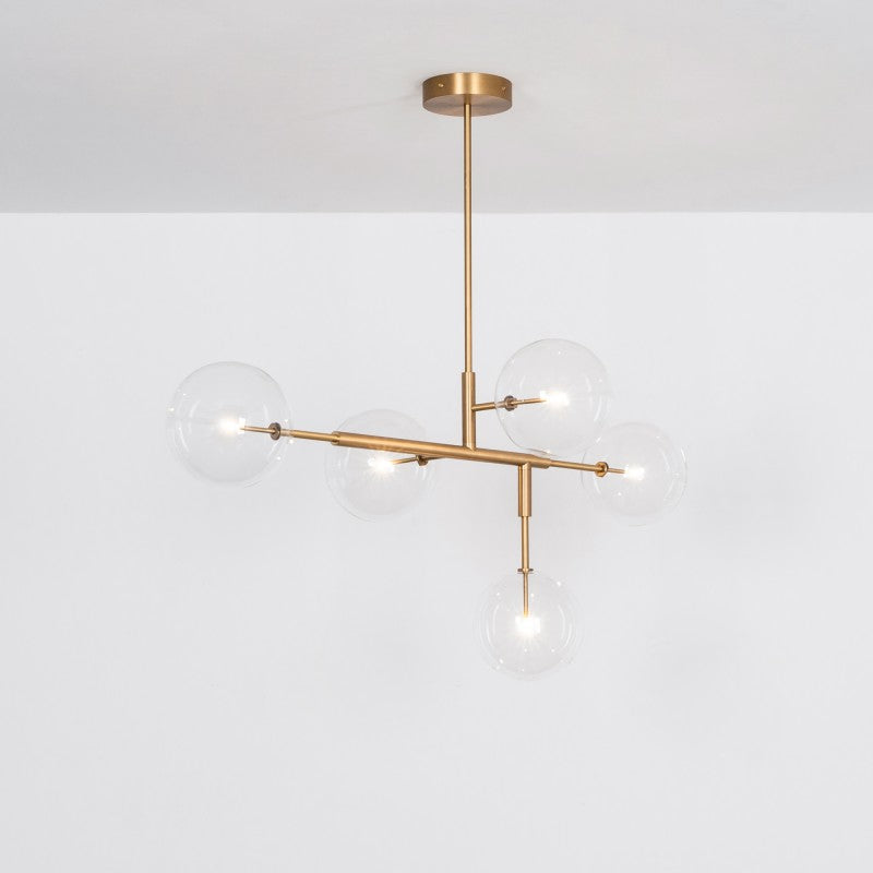 Aero 5-Light Modern Brass Chandelier