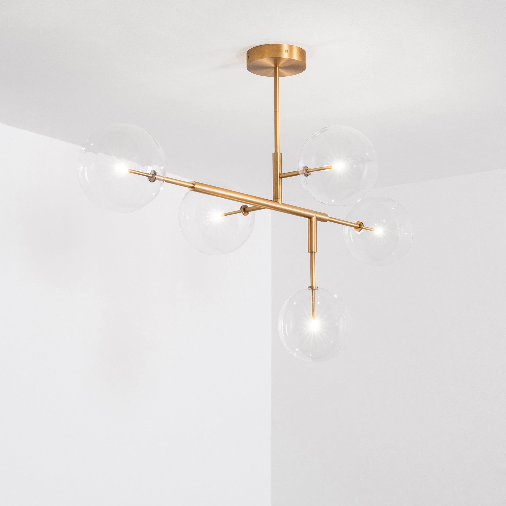 Aero 5-Light Modern Brass Chandelier