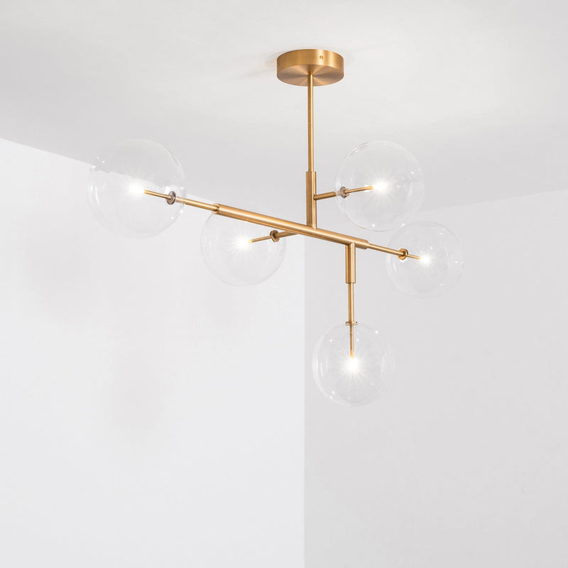 Aero 5-Light Modern Brass Chandelier