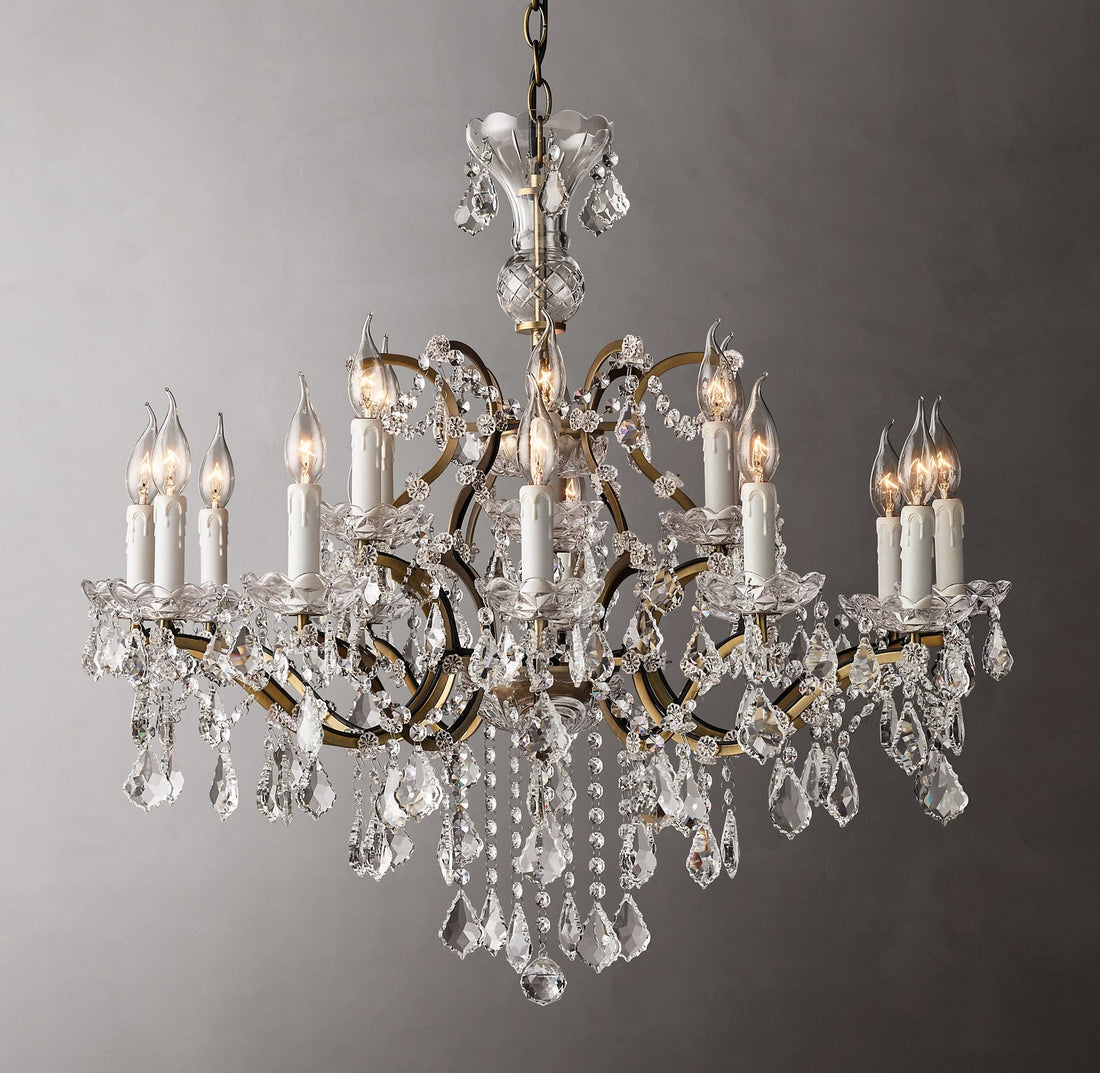 Rocco Iron & Crystal Round Chandelier 33''