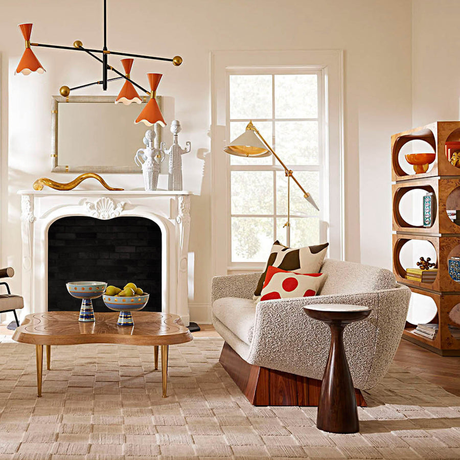 Ripple Orange Shades Articulating Chandelier