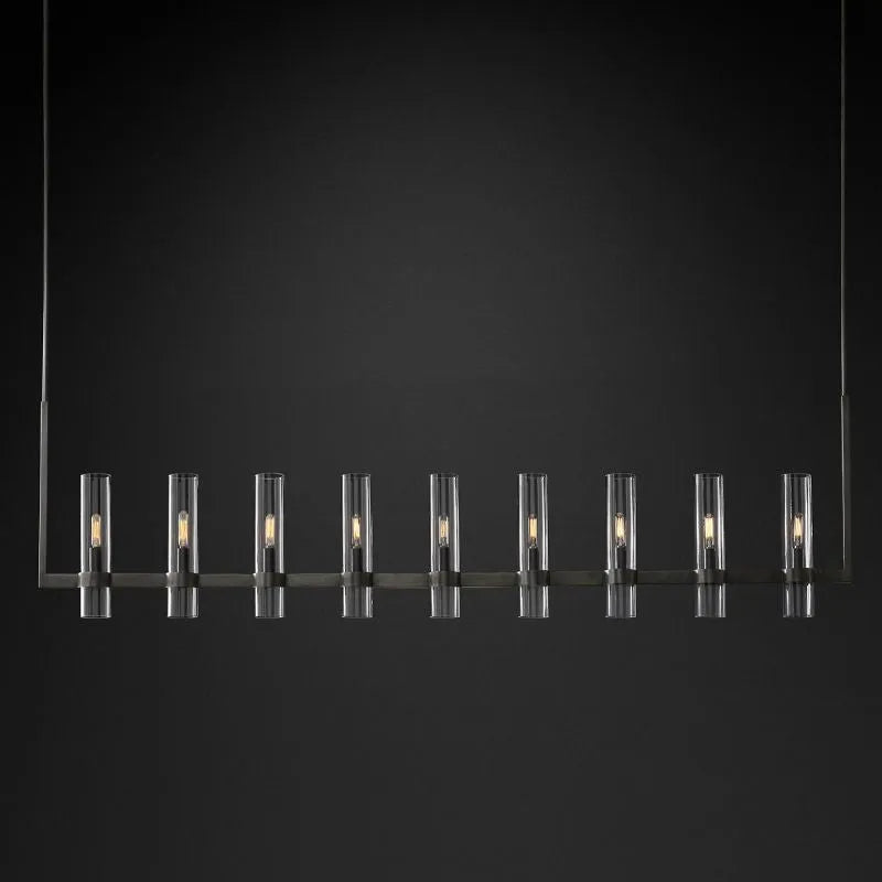 Ravele Clear Glass Linear Chandelier 71"
