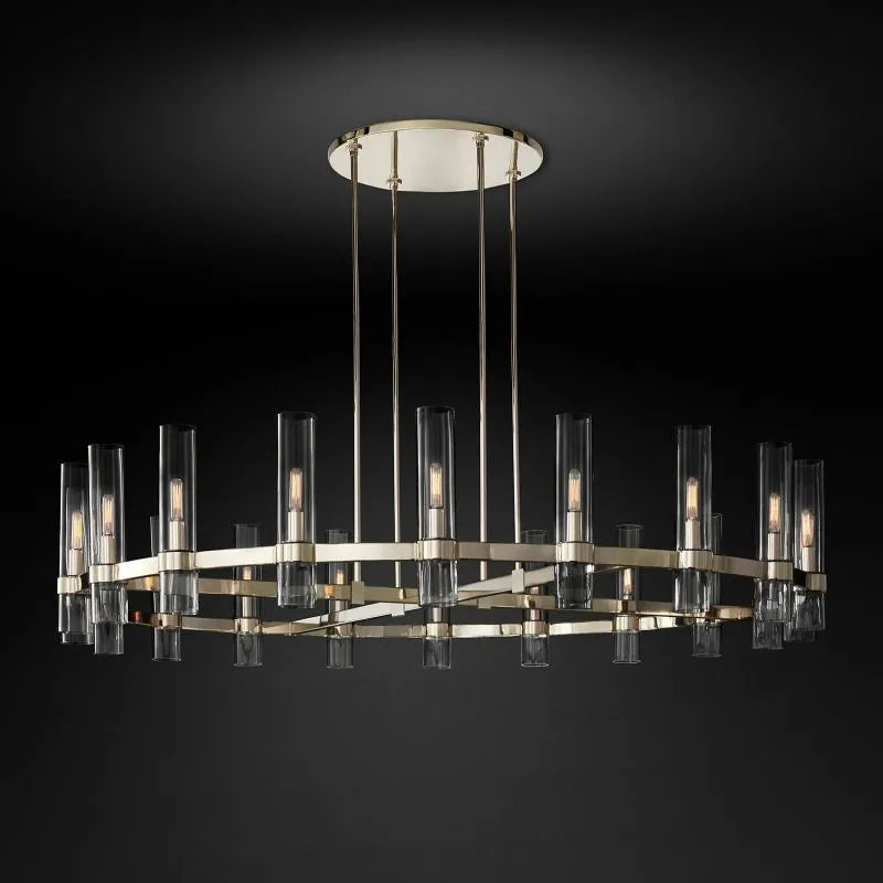 Ravele Clear Glass Round Chandelier 60"
