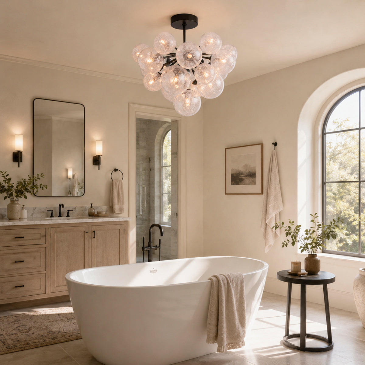 Mardena Textured Glass Chandelier