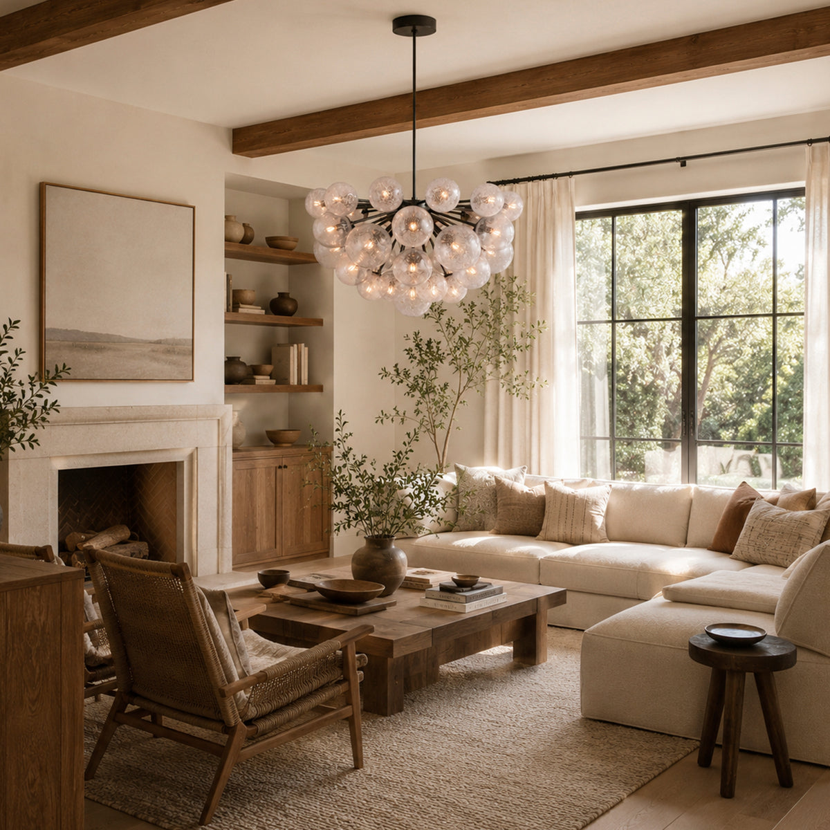 Mardena Textured Glass Chandelier