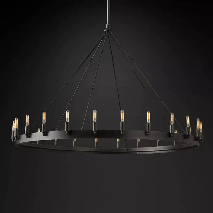 Caminy Vintage Filament Round Chandelier 50"