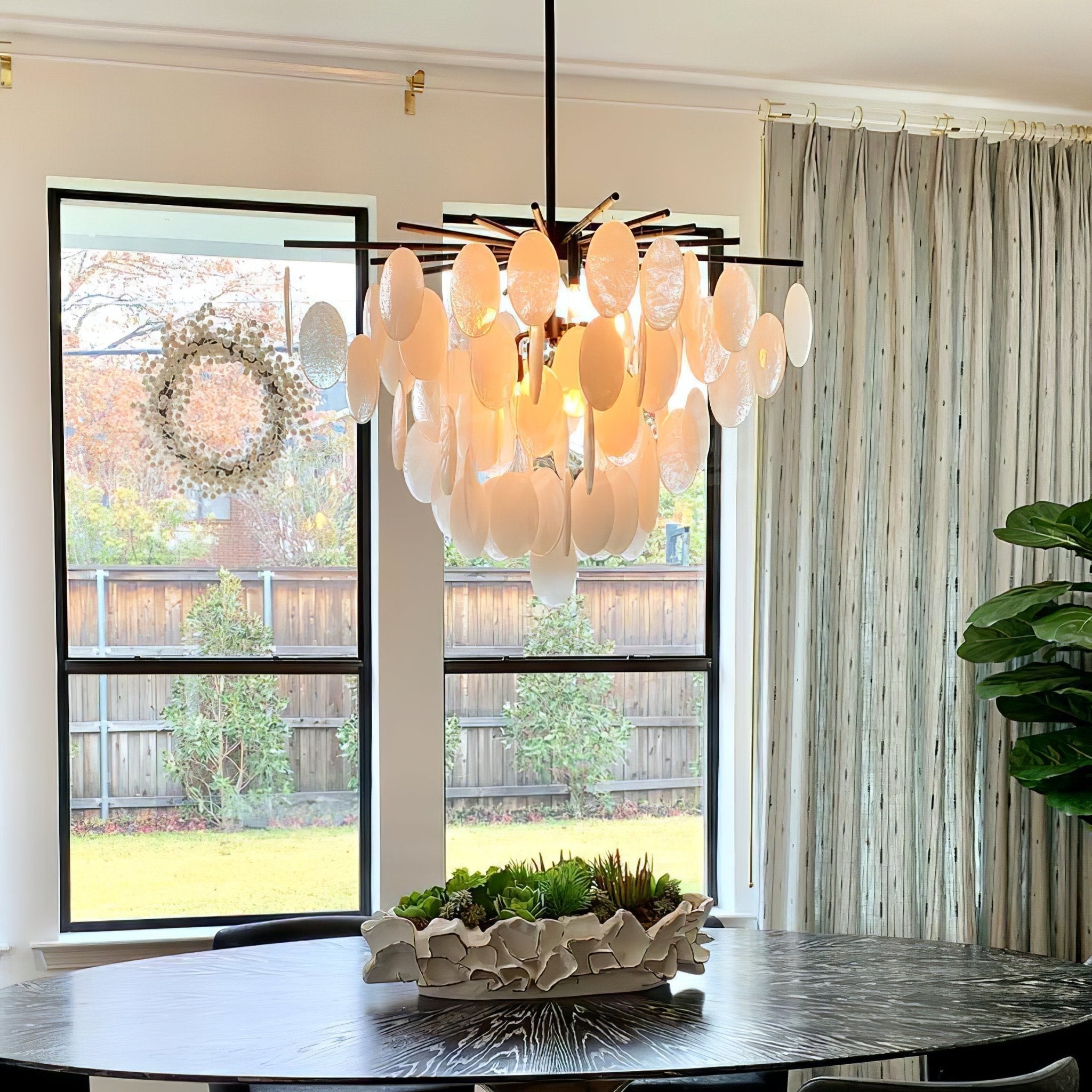 Cascading Glass Disc Chandelier