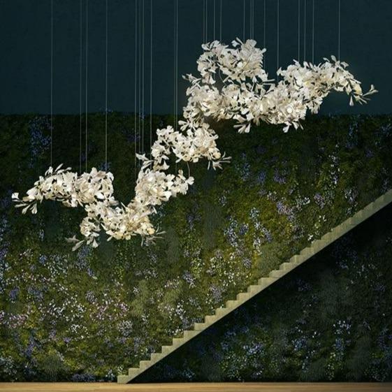 Ceramic Ginkgo Branch Chandelier D