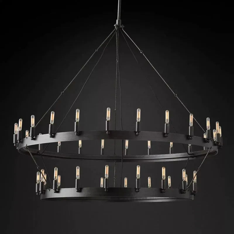 Caminy Vintage Filament 2-Tier Chandelier