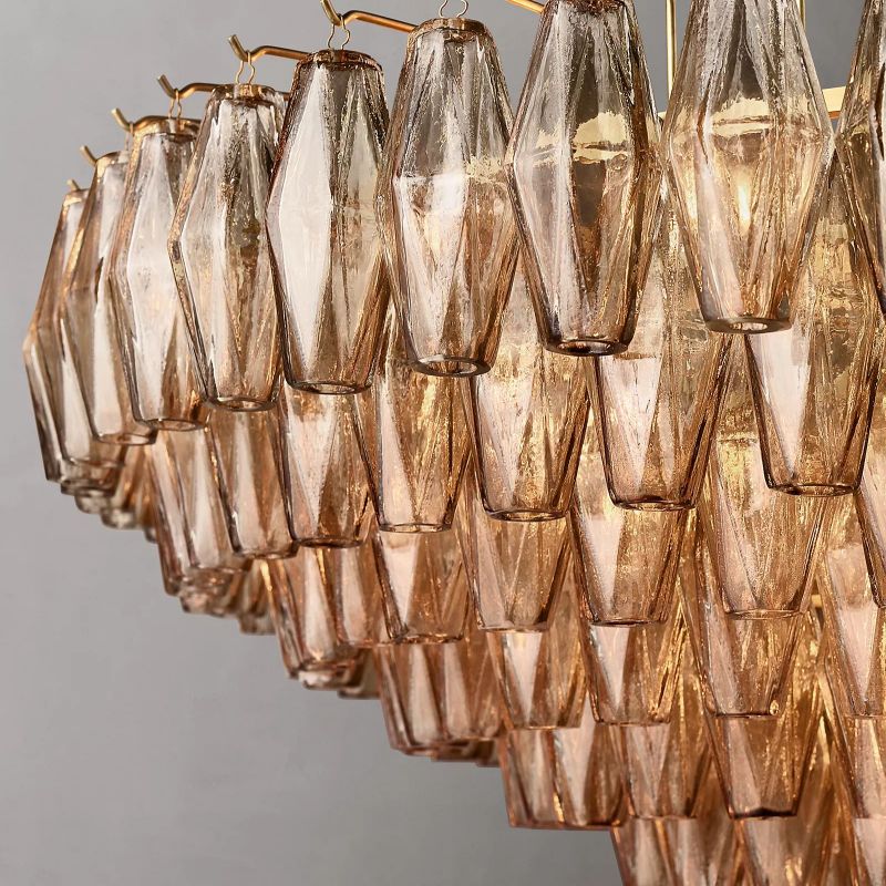 Chiaray Glass Multi-Tier Round Chandelier 47"