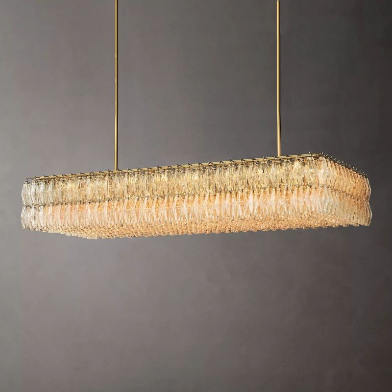 Chiaray Clear Glass Rectangular Chandelier 74"