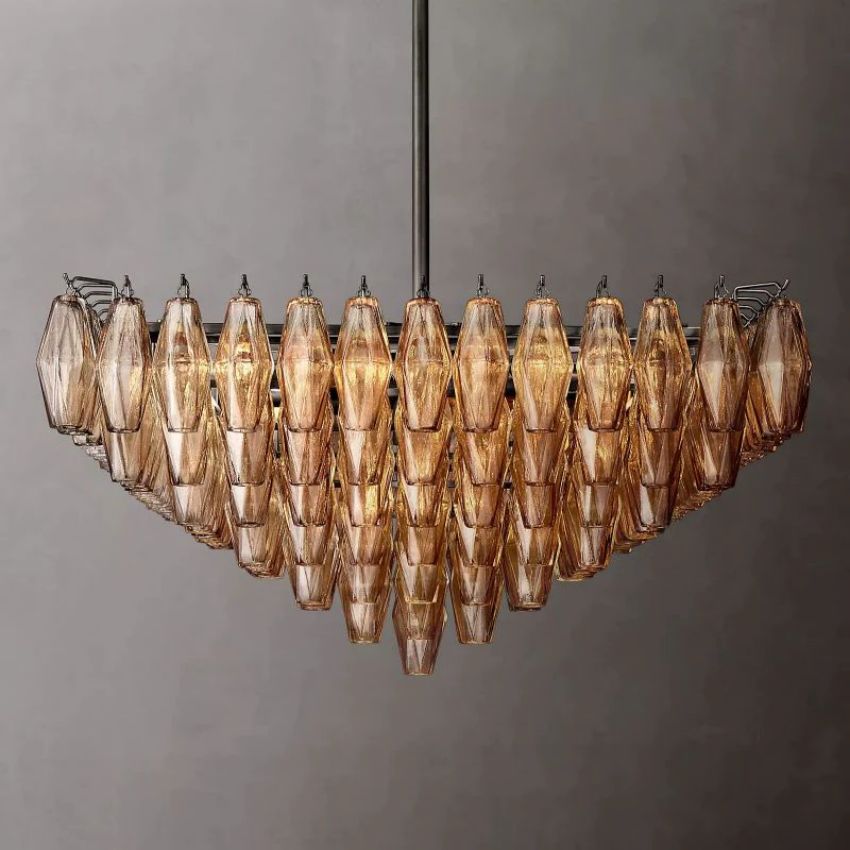 Chiaray Smoke Glass Square Chandelier 32"