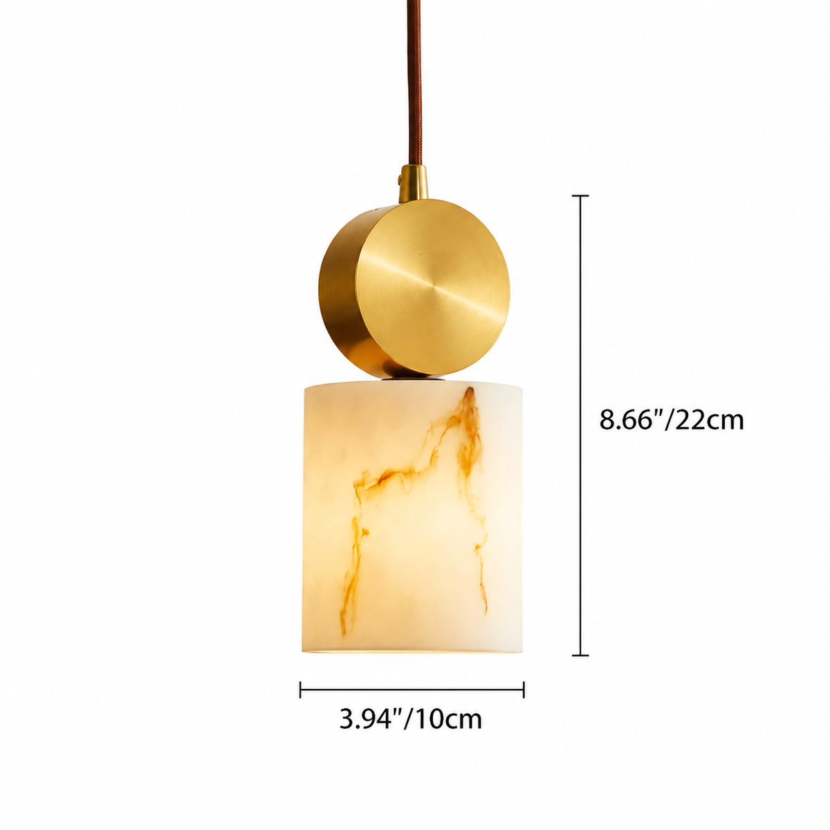 Spanish Alabaster Mid-Century Modern Bedroom Pendant Light