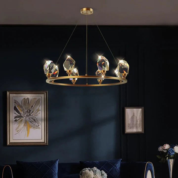 Alane Round Crystal Chandelier for Living Room Bedroom Dining Table