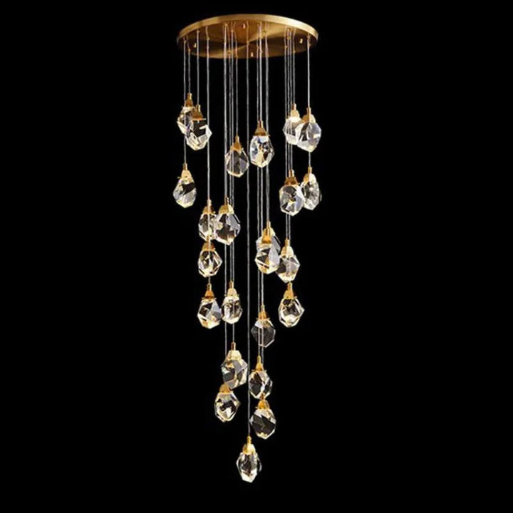 Alane 24 Lights Staircase Crystal Chandelier, Modern Long Chandelier Lighting