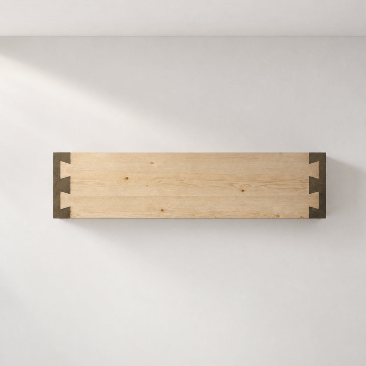 Tellurian Oak Console Table with Oxidized Steel Legs Rustic Living Room Furniture