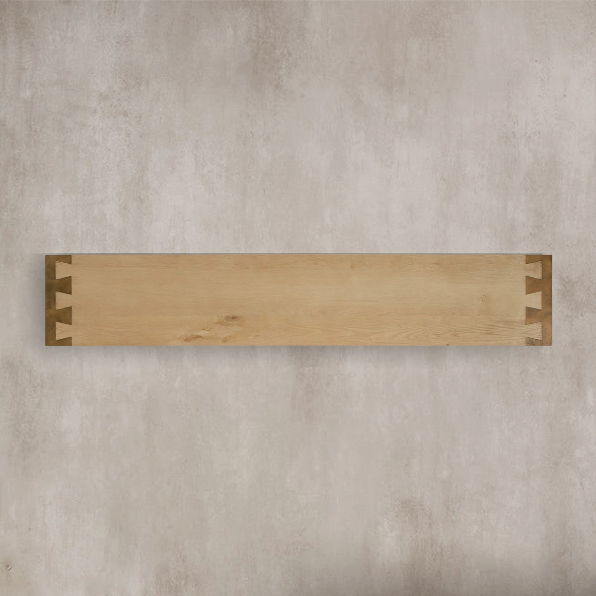 Tellurian Media Console Oak with Oxidized Steel Rustic Living Furniture