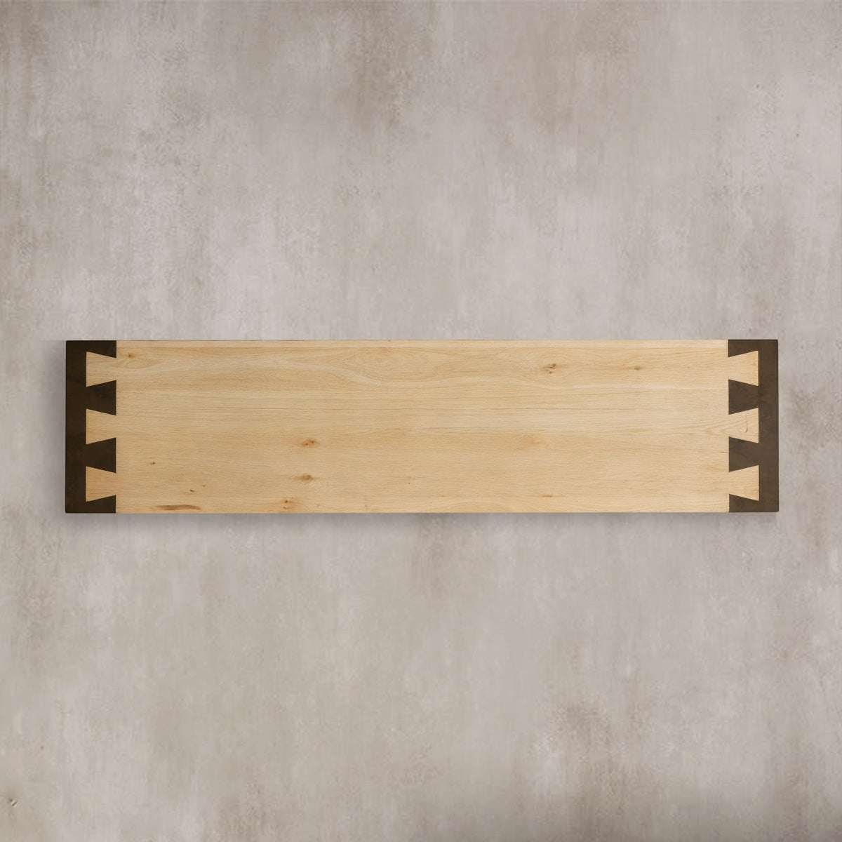 Tellurian Media Console Oak with Oxidized Steel Rustic Living Furniture