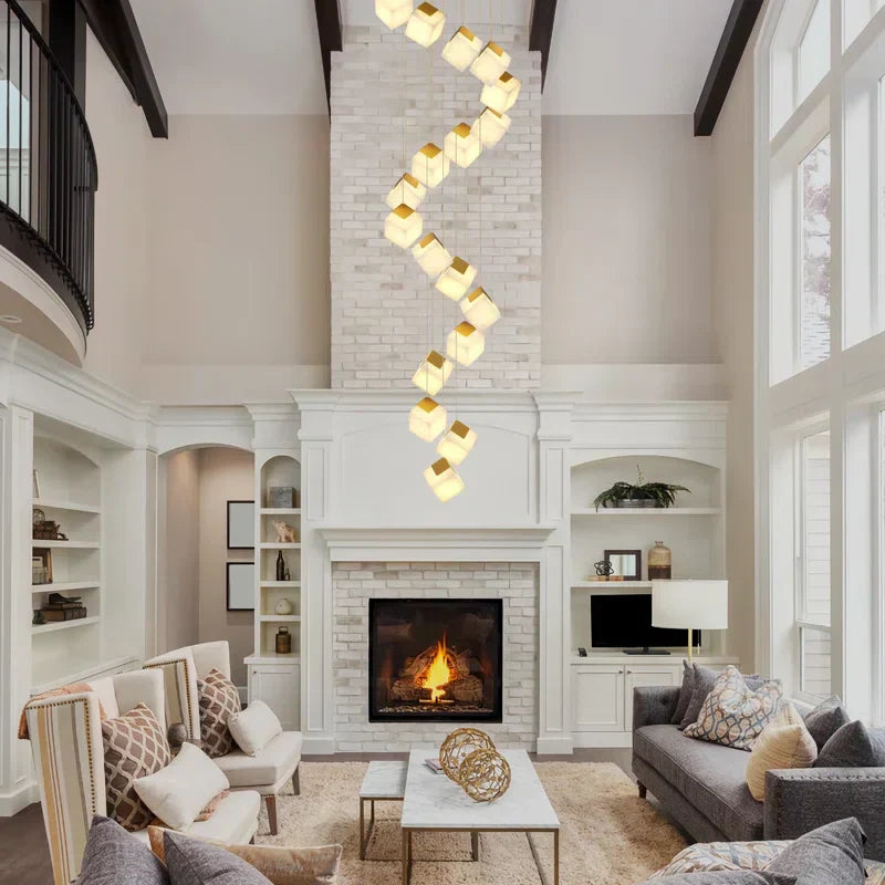 Emerson Alabaster-Box Round Chandelier