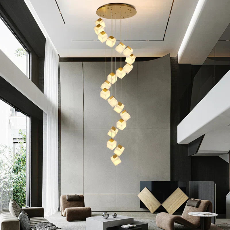 Emerson Alabaster-Box Round Chandelier