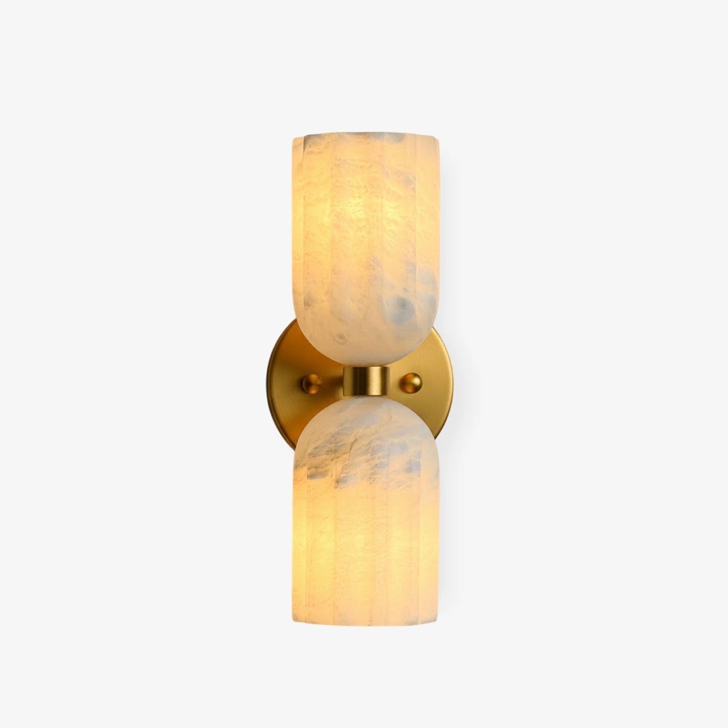 Dual Alabaster Ribbed Wall Sconce