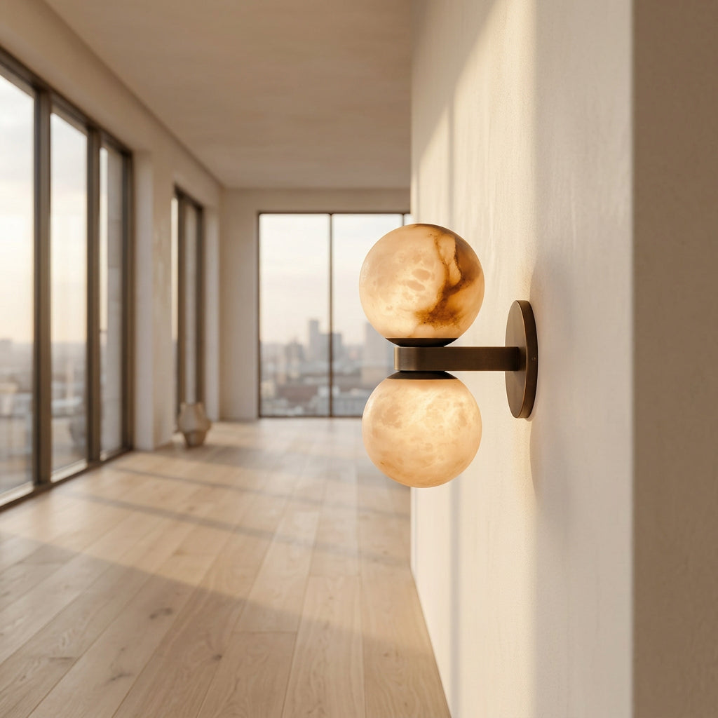 Dually Natural Stone Wall Sconce