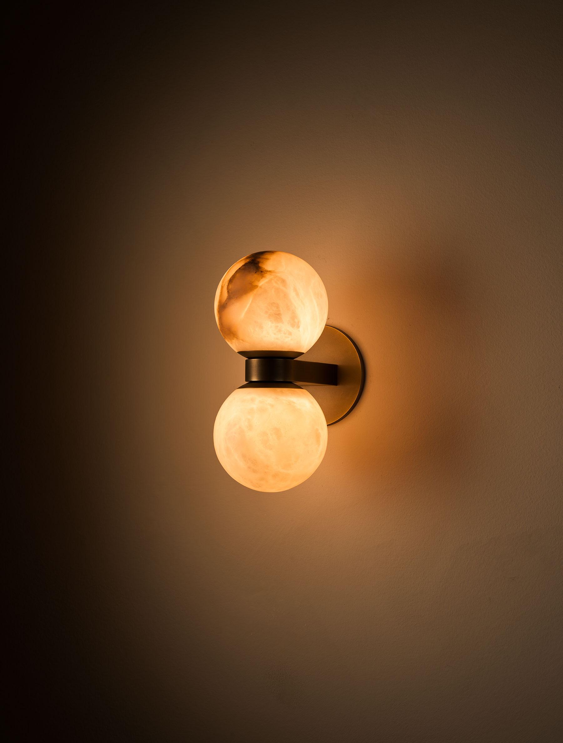 Dual Globe Alabaster Wall Lamp