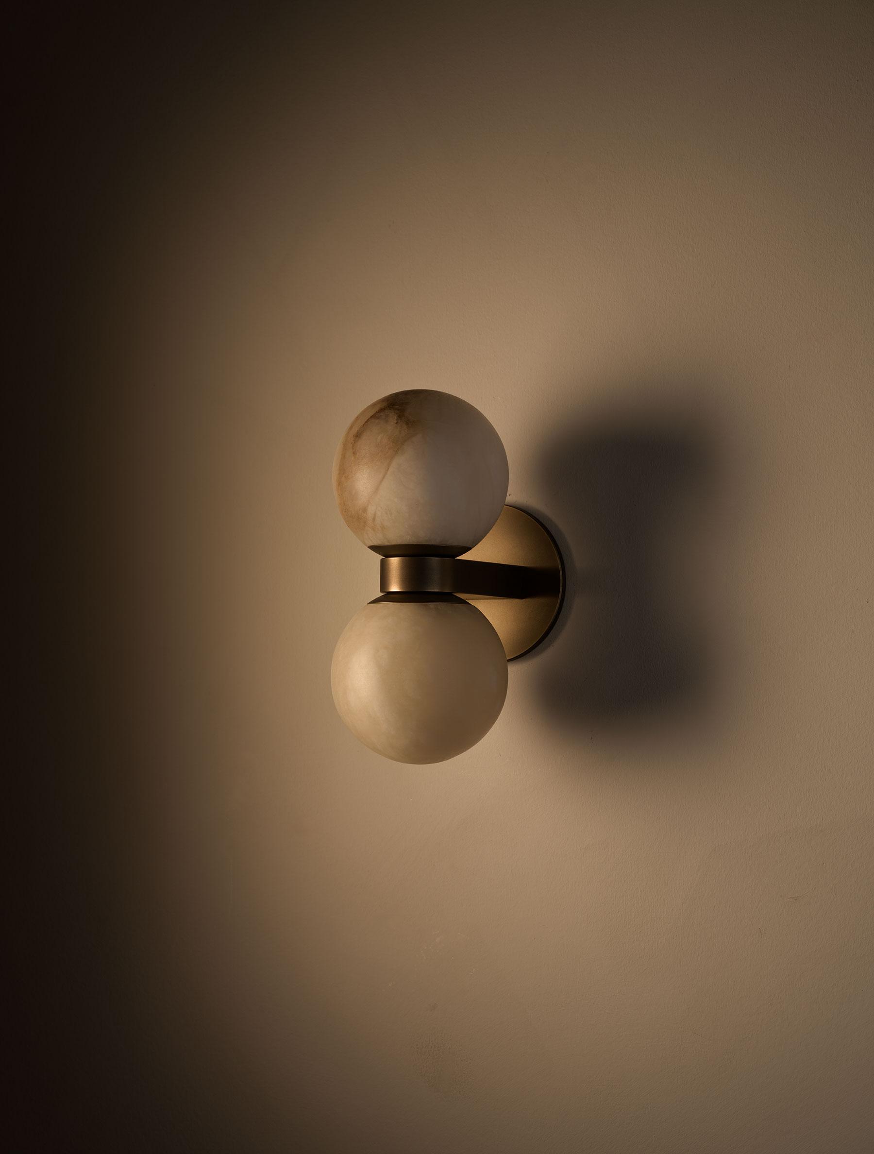 Dual Globe Alabaster Wall Lamp