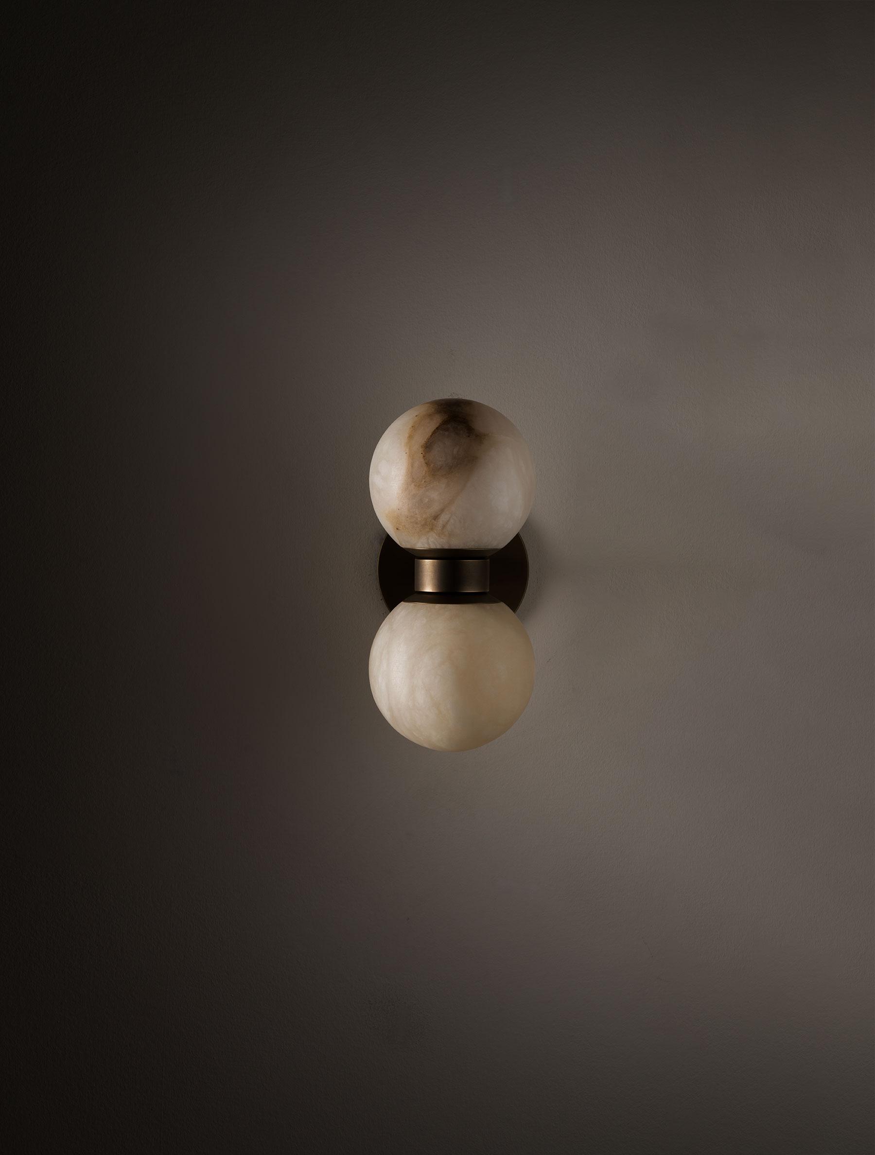 Dual Globe Alabaster Wall Lamp