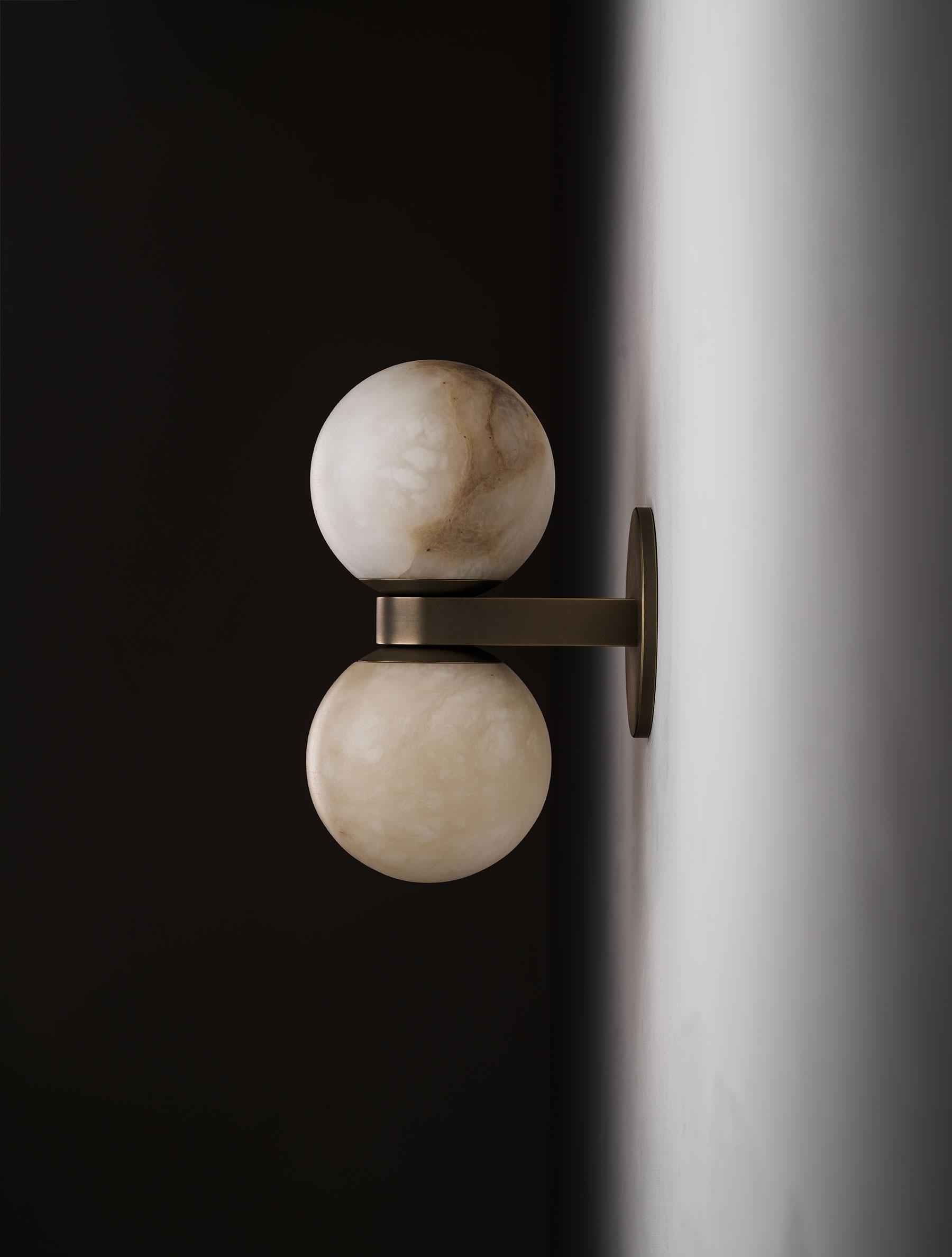 Dual Globe Alabaster Wall Lamp