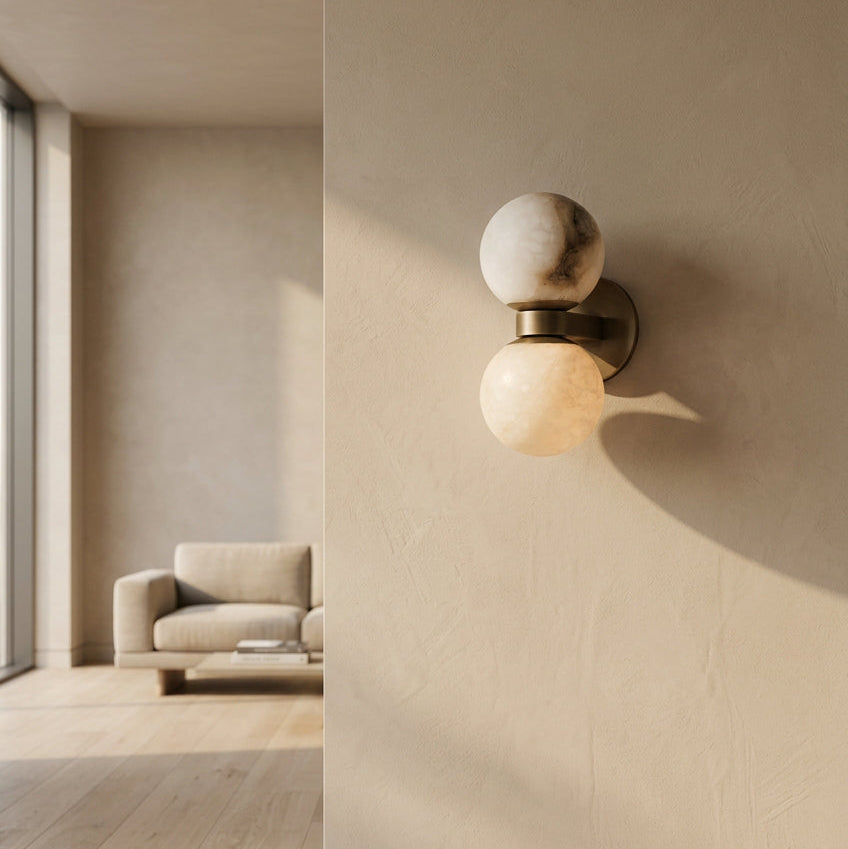 Dually Natural Stone Wall Sconce