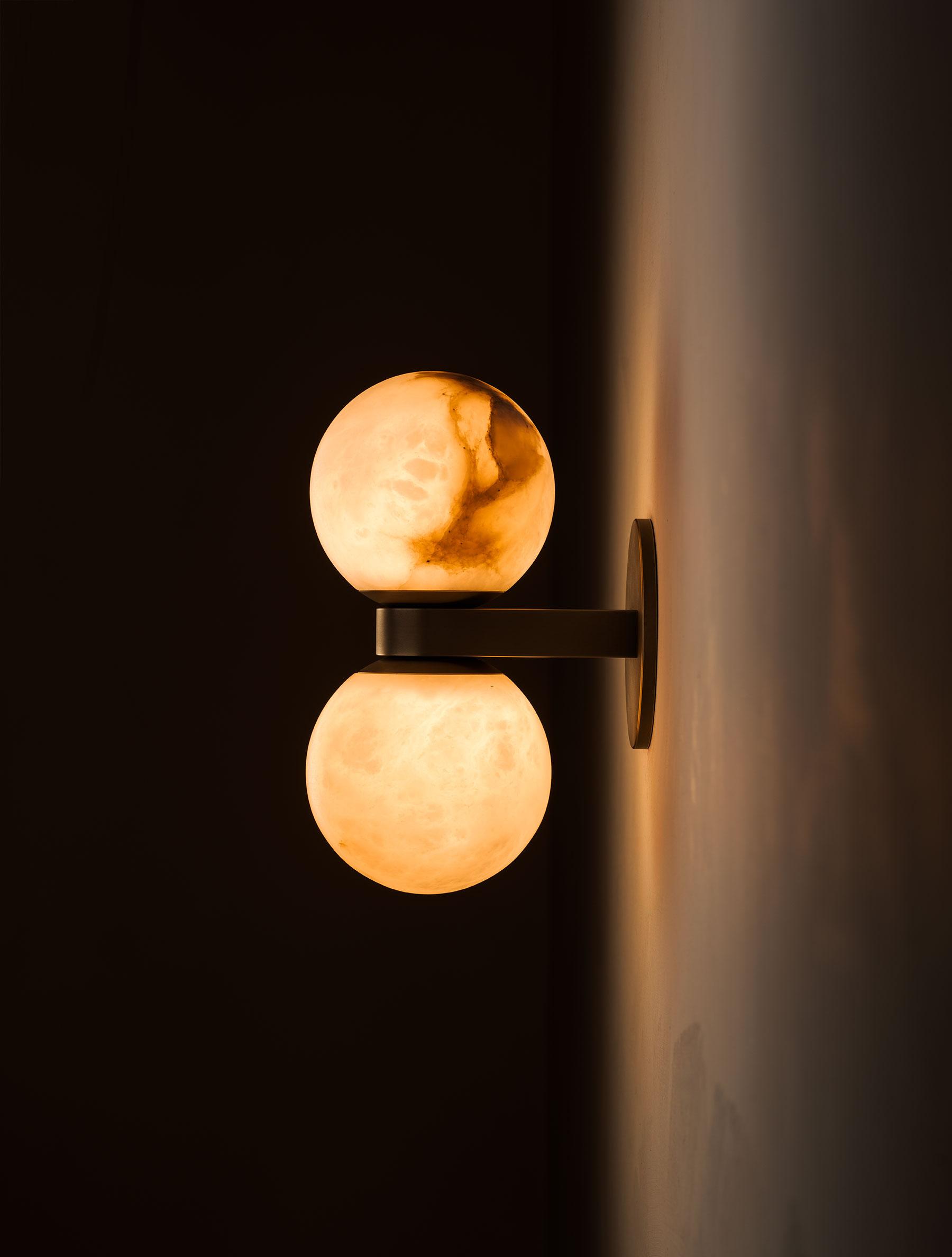 Dual Globe Alabaster Wall Lamp