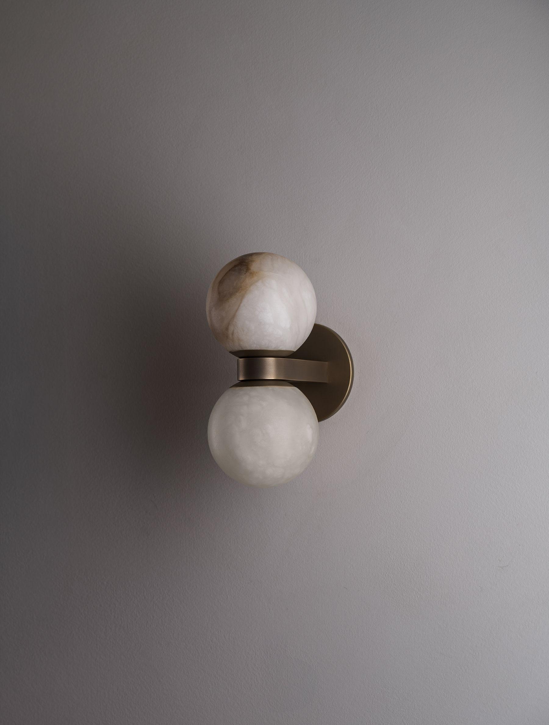 Dual Globe Alabaster Wall Lamp