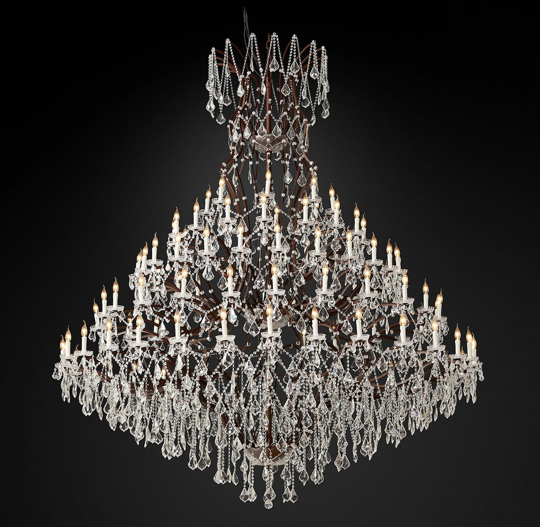 Rocco Iron & Crystal Round Chandelier 101"