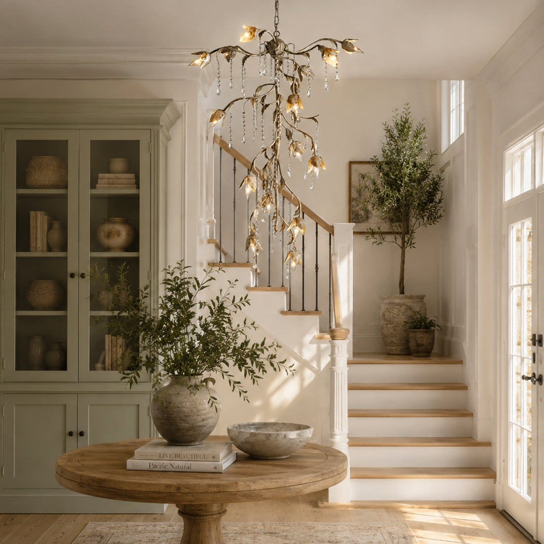 Gothic Cascade Chandelier 34"H -Silver