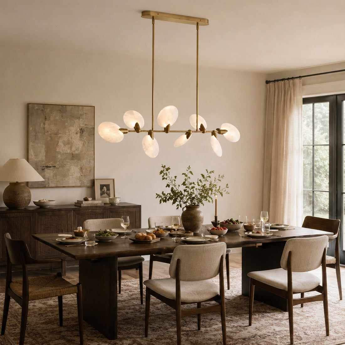 Leafloor Linear Chandelier 62" 74"