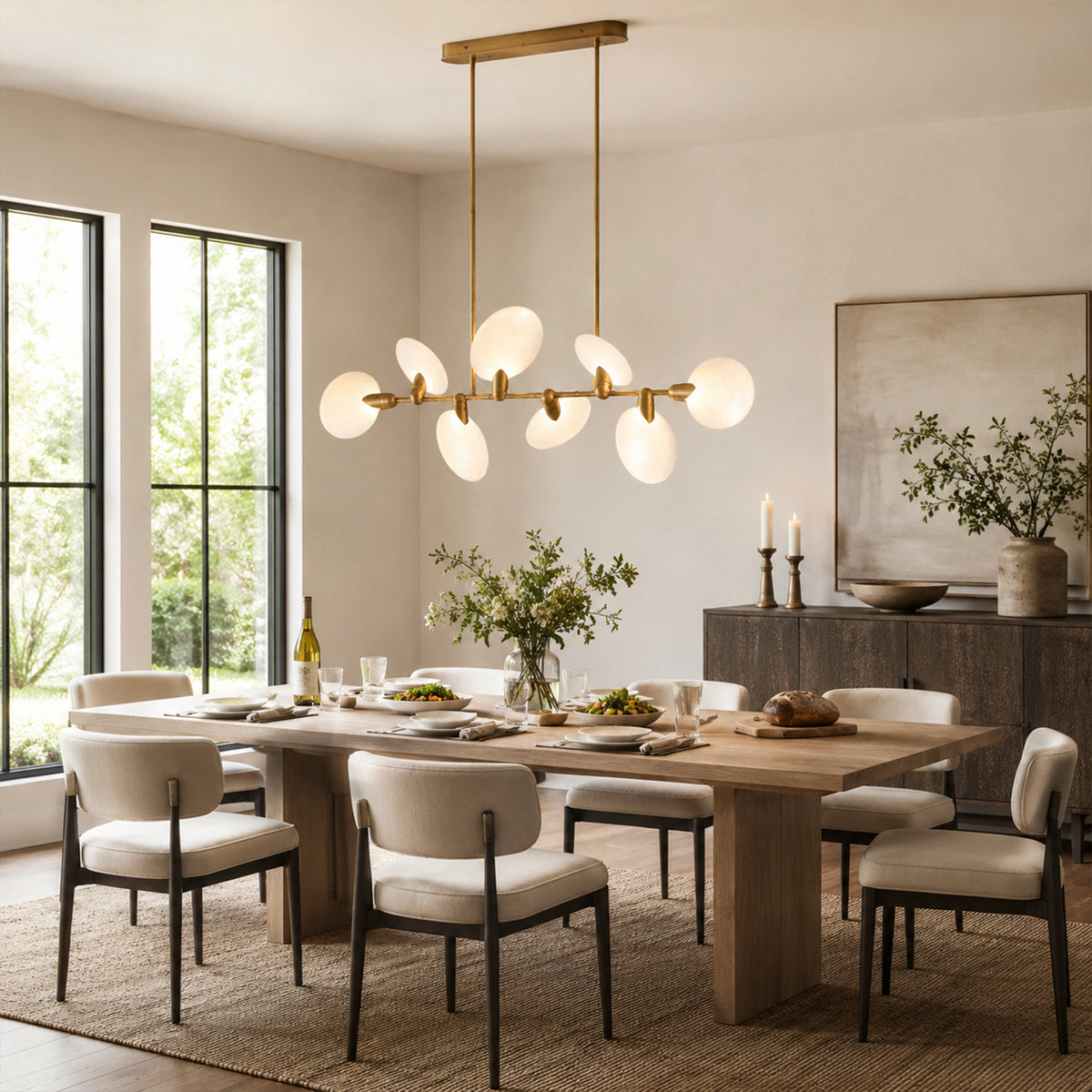 Leafloor Linear Chandelier 62" 74"