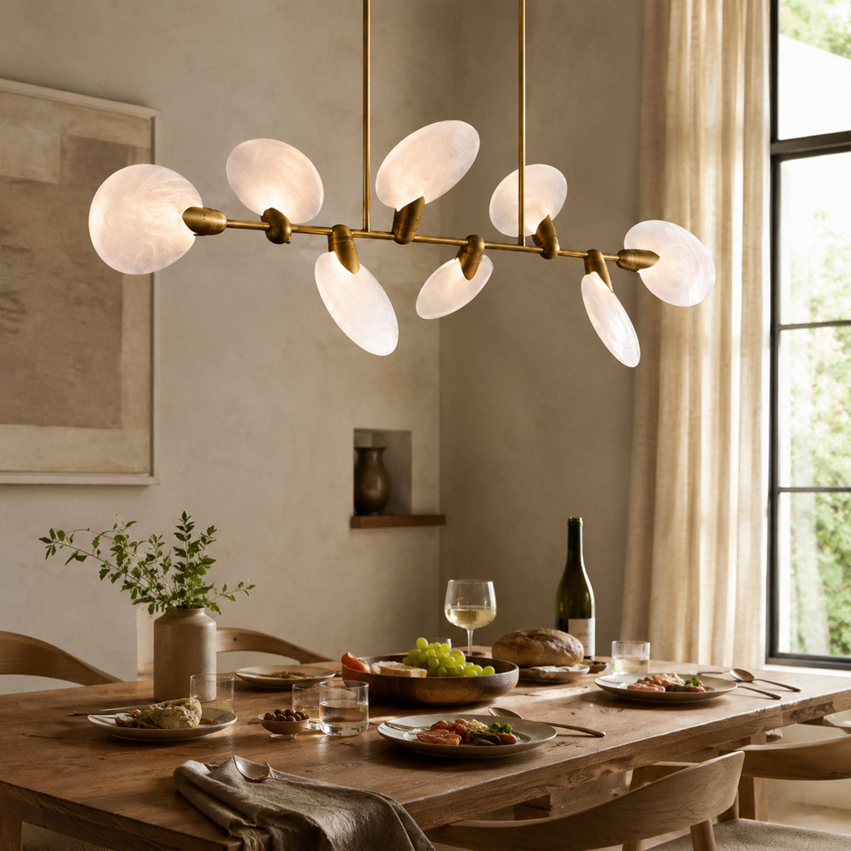 Leafloor Linear Chandelier 62" 74"