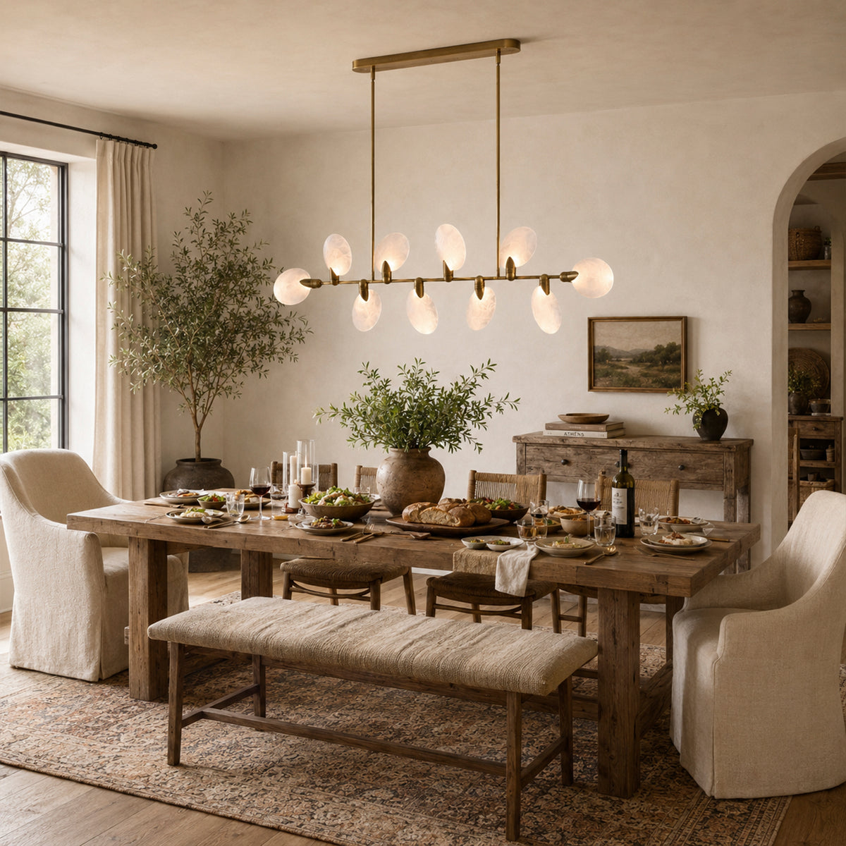 Leafloor Linear Chandelier 62" 74"