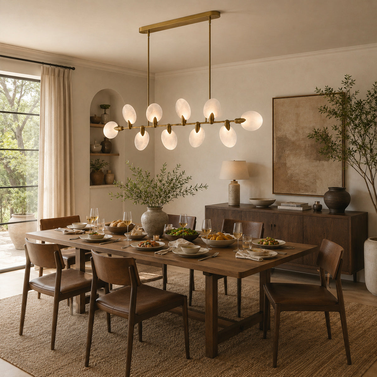 Leafloor Linear Chandelier 62" 74"
