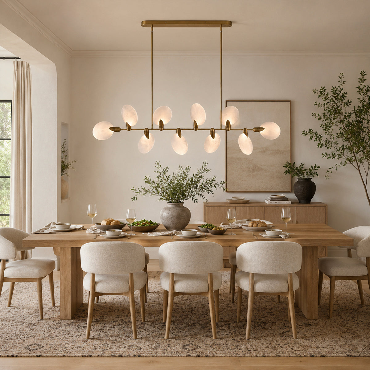 Leafloor Linear Chandelier 62" 74"