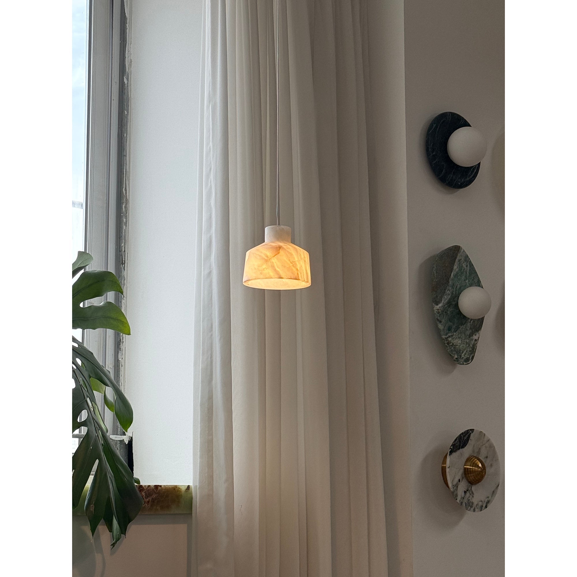 Etruscan Alabaster Pendant Lamp