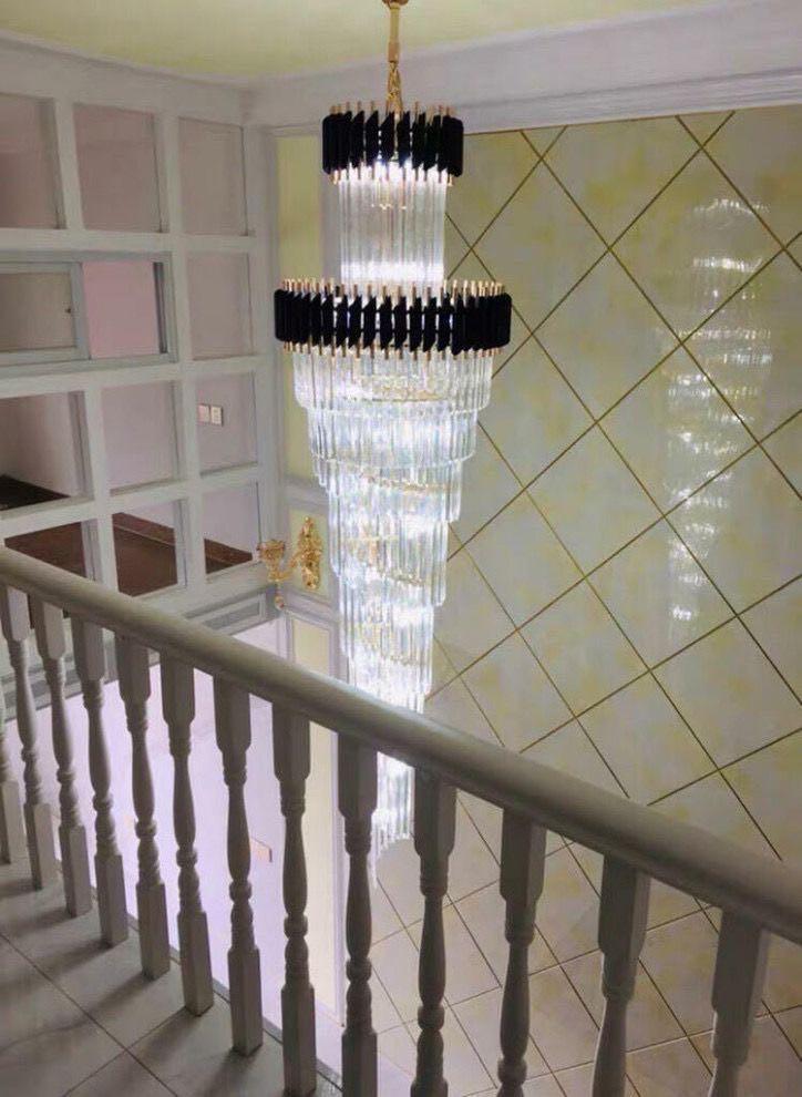 Spiral Crystal Chandelier For Foyer / Staircase