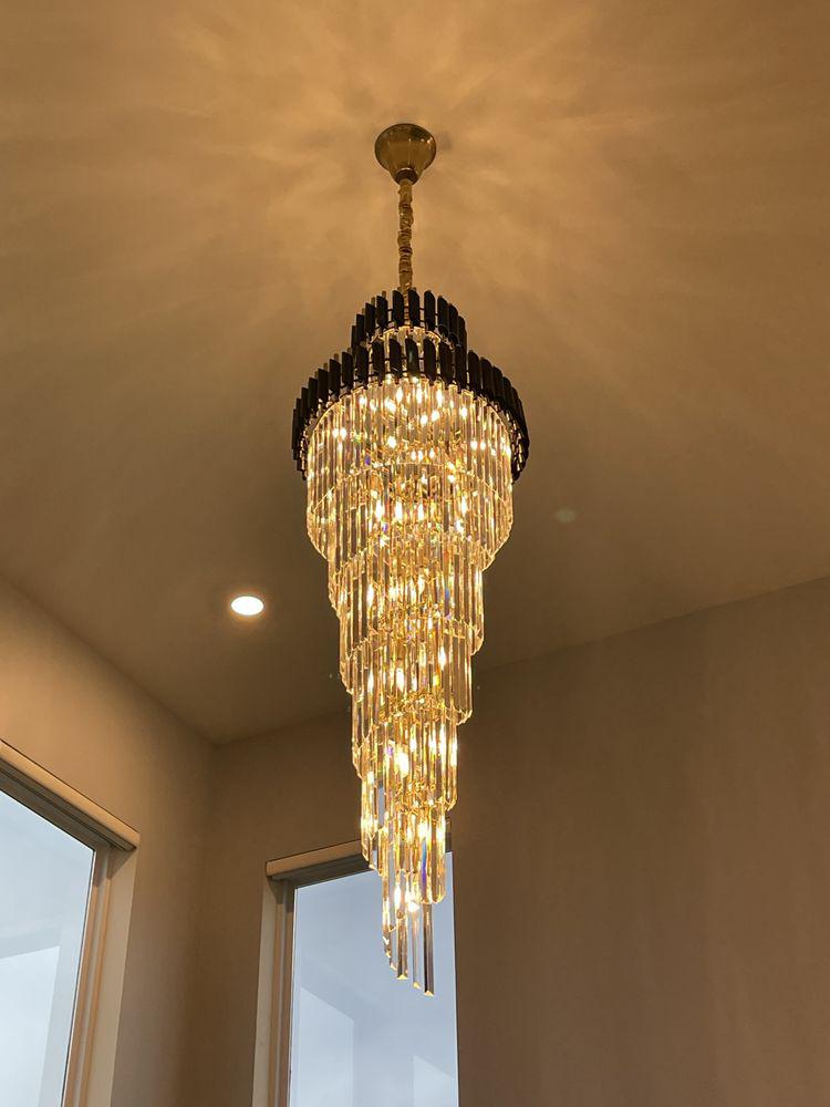 Spiral Crystal Chandelier For Foyer / Staircase