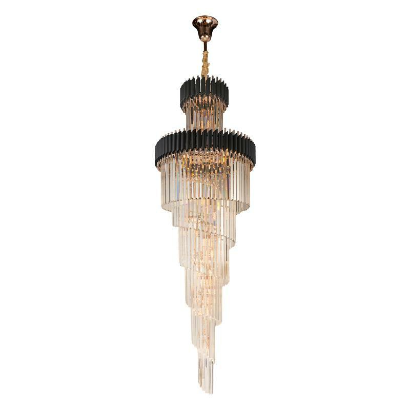 Spiral Crystal Chandelier For Foyer / Staircase