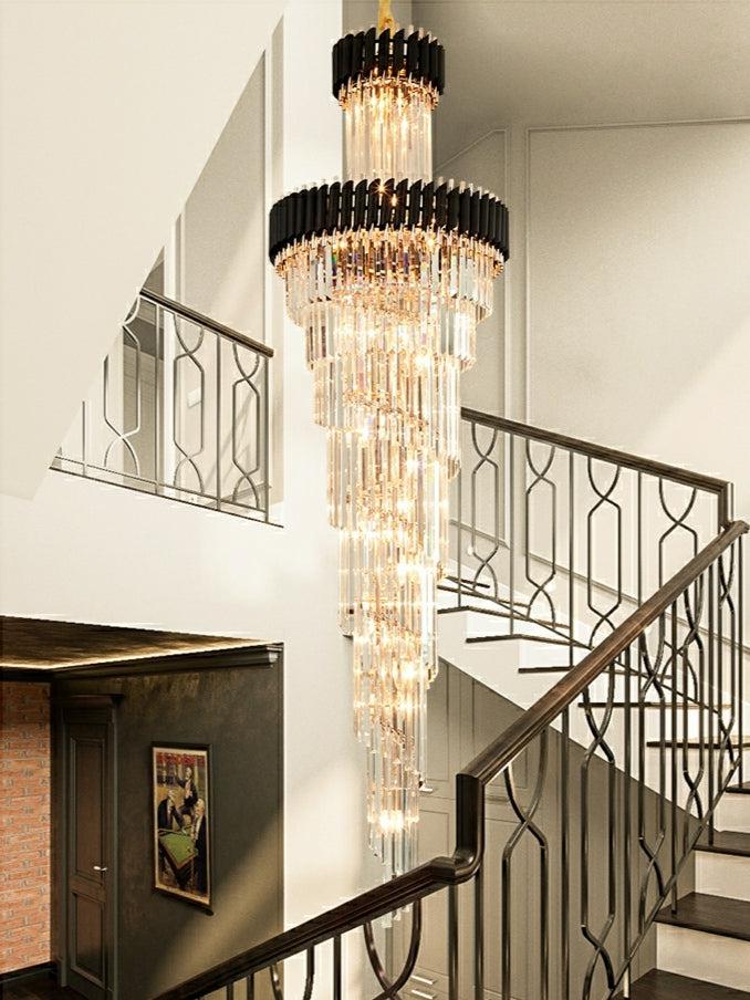 Spiral Crystal Chandelier For Foyer / Staircase