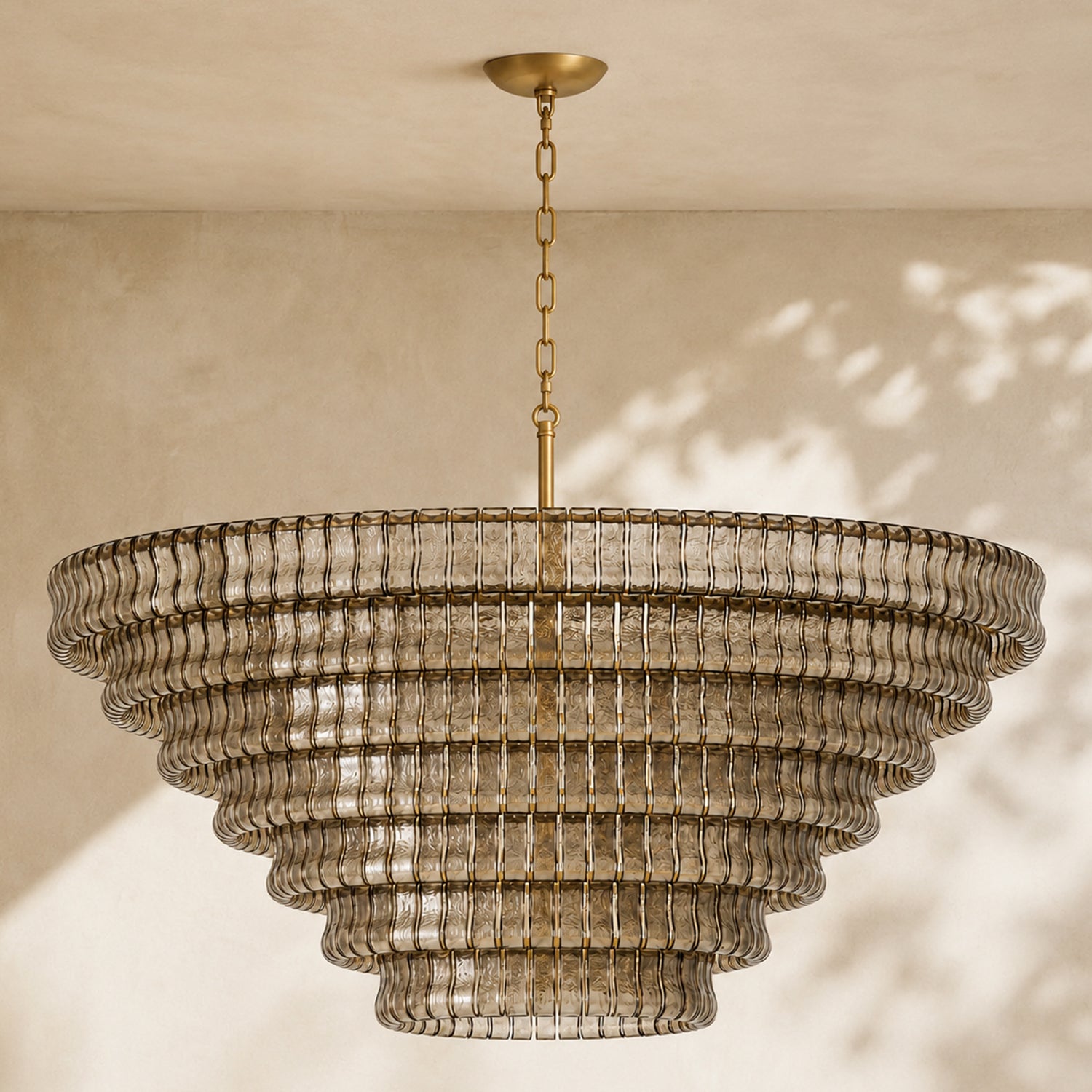 Amor 7-Tier Ghiaccio Glass Round Chandelier 60"