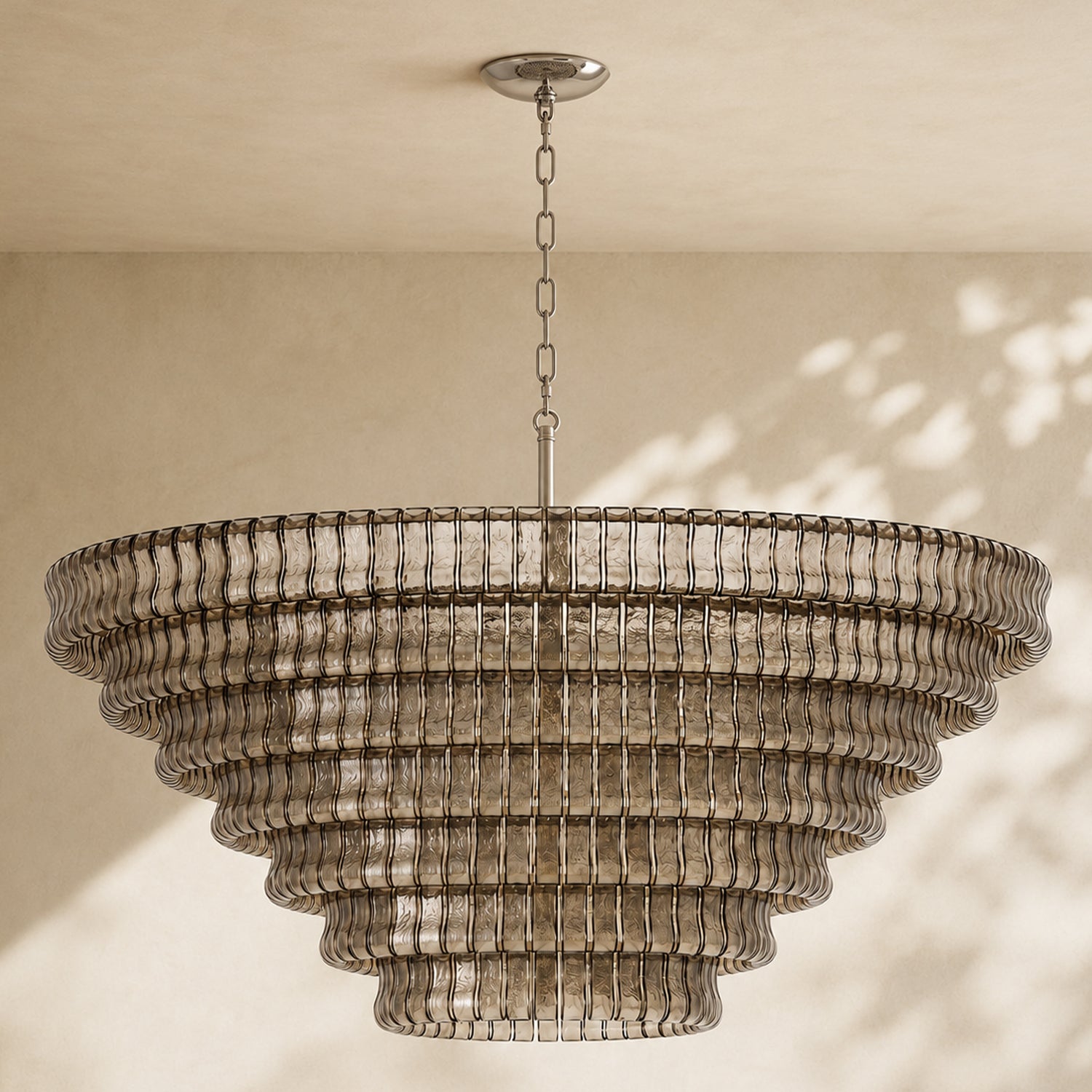 Amor 7-Tier Ghiaccio Glass Round Chandelier 60"