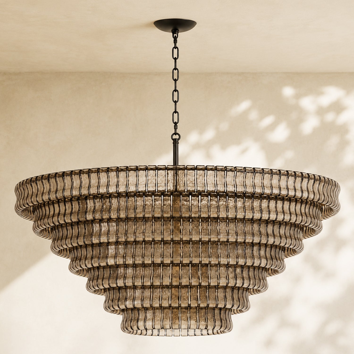 Amor 7-Tier Ghiaccio Glass Round Chandelier 60"
